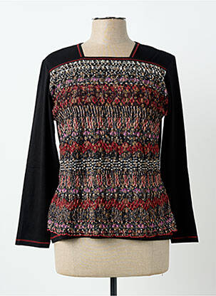 Top guler pătrat mâneci lungi negru CLAUDE DE SAIVRE femme