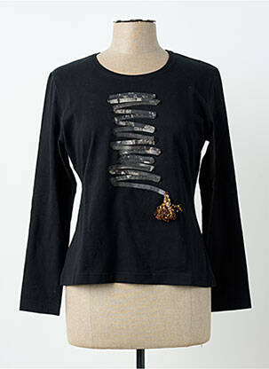 Tricou serigrafie mâneci lungi negru PIER BÉ femme