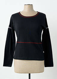 Tricou mâneci lungi mâneci lungi negru CARNET DE BORD femme