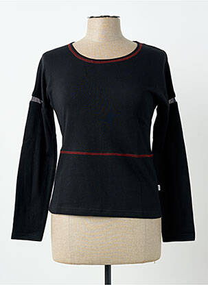 Tricou elasticitate mâneci lungi negru CARNET DE BORD femme