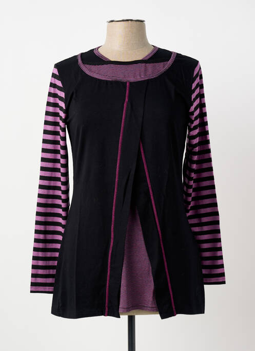 Top elasticitate mâneci lungi negru CLAUDE DE SAIVRE femme