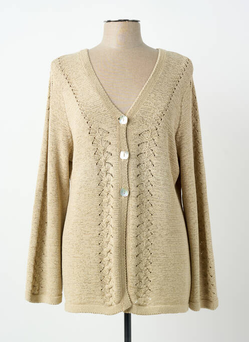 Vestă cu mâneci lungi elasticitate bej FINETTE femme