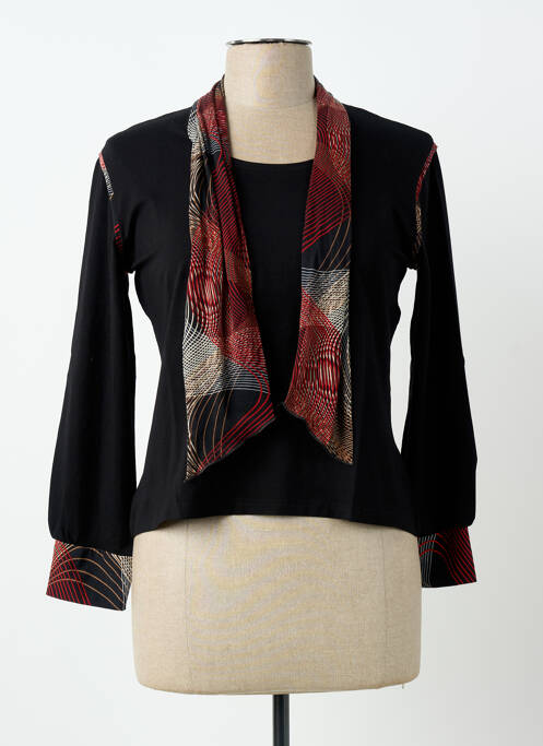 Top elasticitate mâneci 3/4 negru CLAUDE DE SAIVRE femme