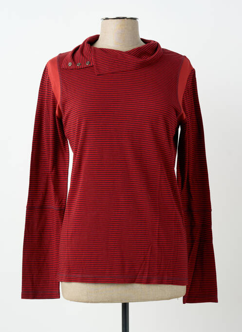 Tricou elasticitate mâneci lungi roșu CLAUDE DE SAIVRE femme