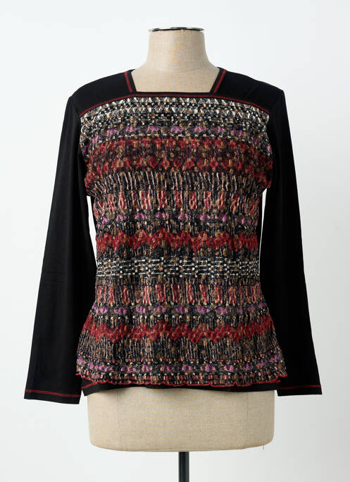 Top guler pătrat mâneci lungi negru CLAUDE DE SAIVRE femme