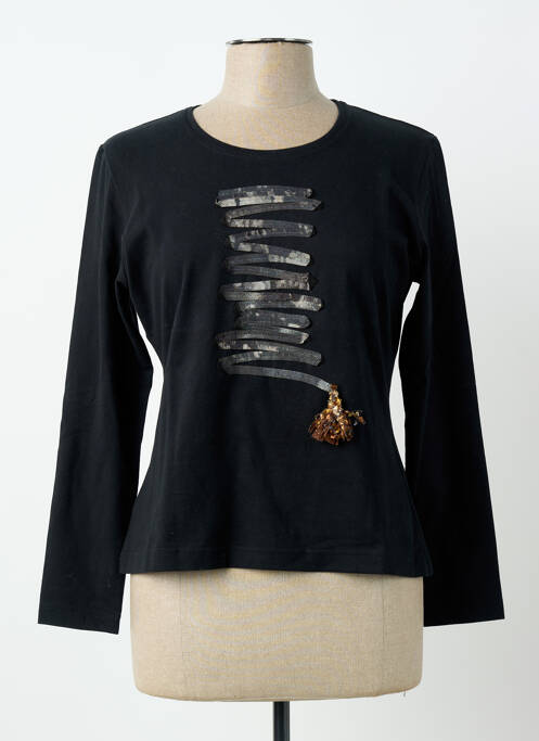 Tricou serigrafie mâneci lungi negru PIER BÉ femme