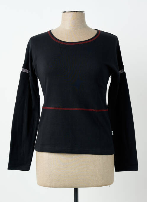 Tricou elasticitate mâneci lungi negru CARNET DE BORD femme