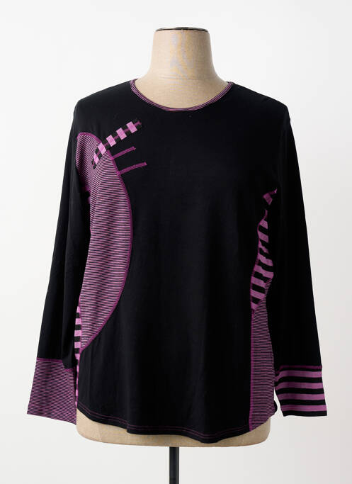 Tricou elasticitate mâneci lungi negru CLAUDE DE SAIVRE femme