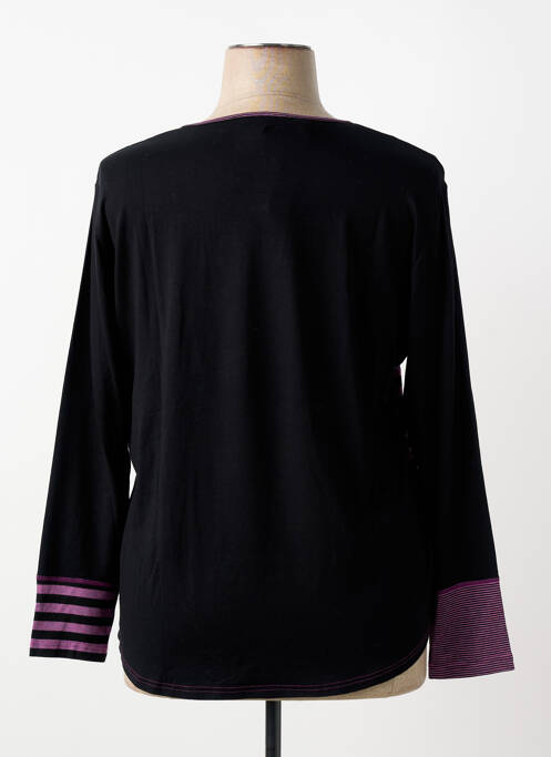 Tricou elasticitate mâneci lungi negru CLAUDE DE SAIVRE femme