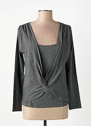 Tricou mâneci lungi mâneci lungi gri FINETTE femeie