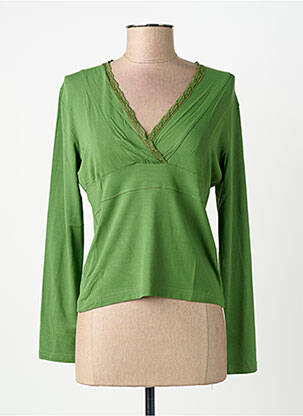 Tricou mâneci lungi mâneci lungi verde MSN femeie