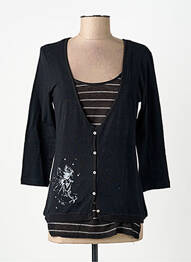 Tricou mâneci 3/4 mâneci 3/4 negru YERSE femme