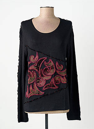 Tricou mâneci lungi mâneci lungi negru FINETTE femeie