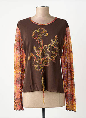 Tricou mâneci lungi mâneci lungi maro FINETTE femeie