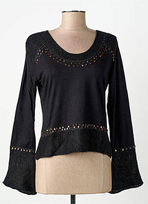 Tricou mâneci lungi mâneci lungi negru FINETTE femeie
