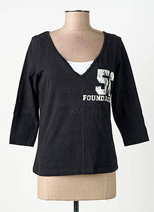 Tricou mâneci 3/4 mâneci 3/4 negru MSN femeie
