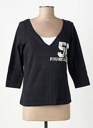 Tricou mâneci 3/4 mâneci 3/4 negru MSN femeie