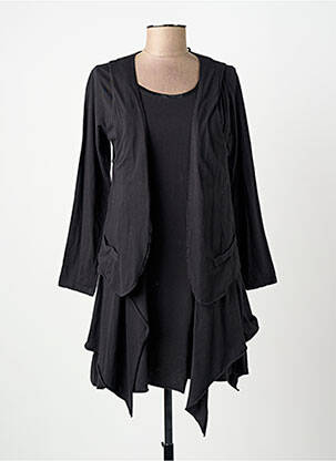 Rochie midi mâneci lungi mâneci lungi negru YERSE femeie