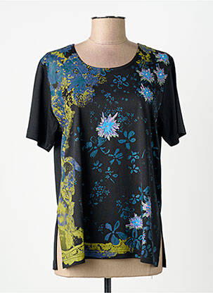 Tricou imprimeu fantezie mâneci scurte negru FINETTE femeie