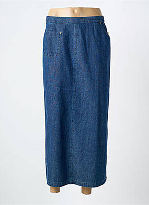 Fustă lungă croială dreaptă albastru FEDORA femme