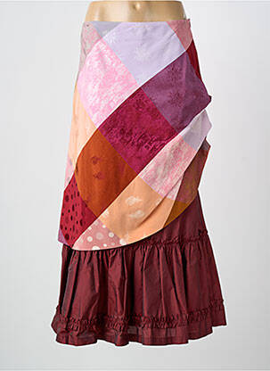 Fustă lungă imprimeu fantezie roșu PAUL BRIAL femme