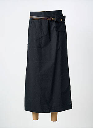 Fustă lungă închidere cu fermoar la spate negru CARNET DE BORD femme