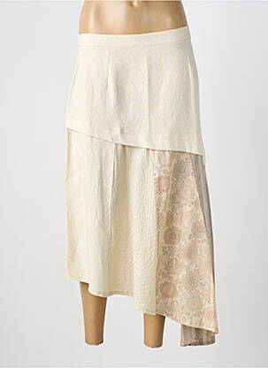 Fustă lungă imprimeu fantezie bej CARNET DE BORD femme