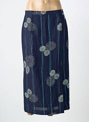 Fustă midi croială dreaptă albastru CLAUDE DE SAIVRE femme