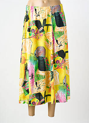 Fustă lungă imprimeu fantezie galben JEAN GIRARD femme