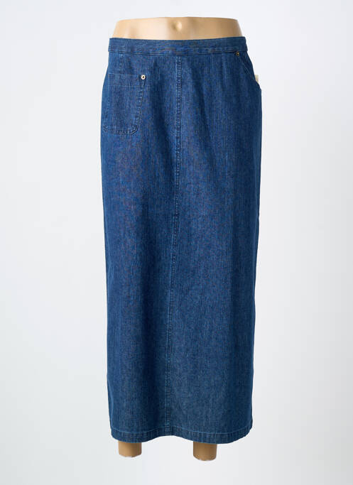 Fustă lungă croială dreaptă albastru FEDORA femme