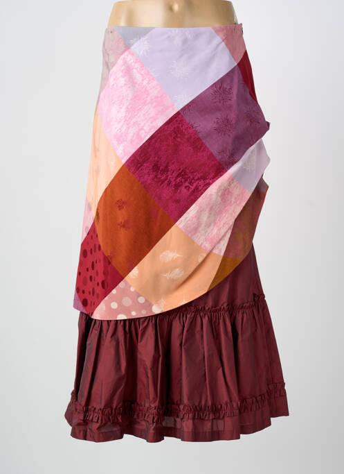 Fustă lungă imprimeu fantezie roșu PAUL BRIAL femme