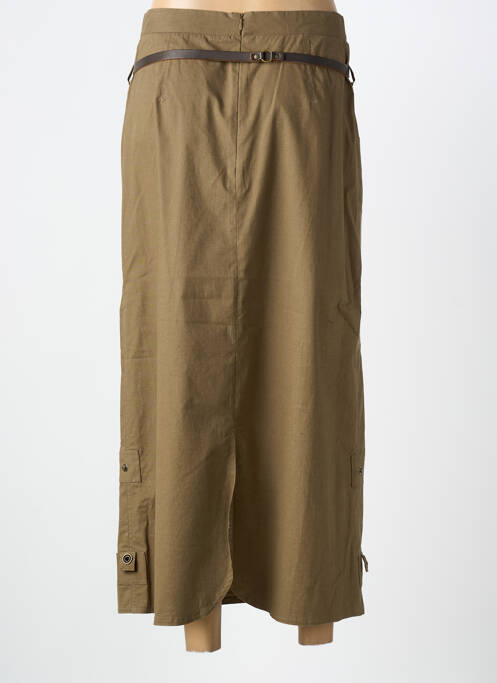 Fustă lungă închidere cu fermoar la spate verde CARNET DE BORD femme