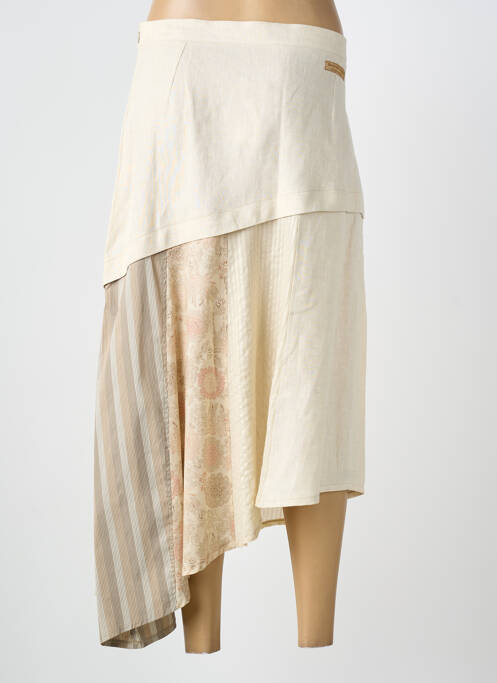 Fustă lungă imprimeu fantezie bej CARNET DE BORD femme