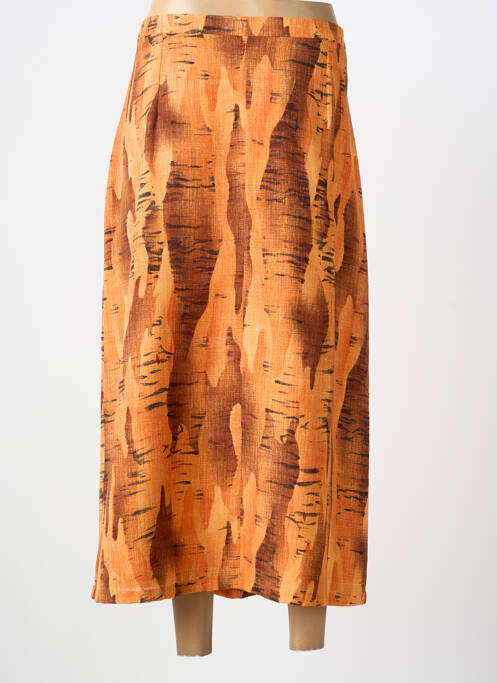 Fustă lungă imprimeu fantezie portocaliu CLAUDE DE SAIVRE femme