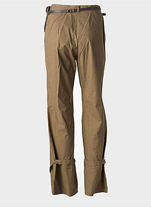 Pantalon drept țesătură poplin mărime normală verde CARNET DE BORD femeie