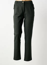 Pantalon chino închidere cu fermoar sub clapetă cu nasturi mărime normală verde LE PETIT BAIGNEUR femme