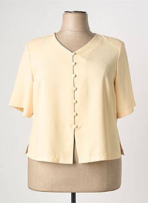 Cămașă croială dreaptă mâneci scurte galben PRUNELLE femeie