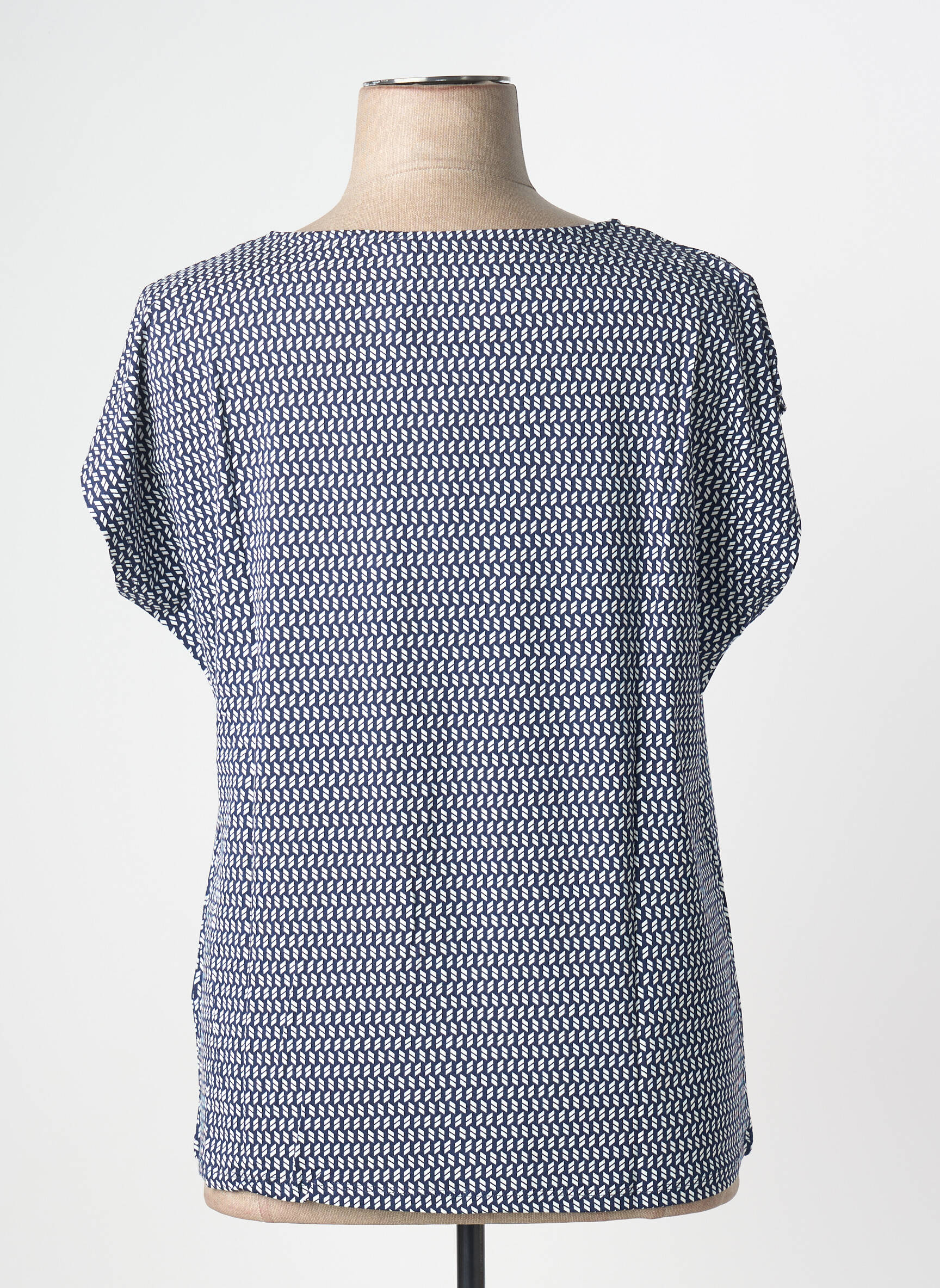 Tricou imprimeu fantezie mâneci scurte albastru SHEEGO femeie