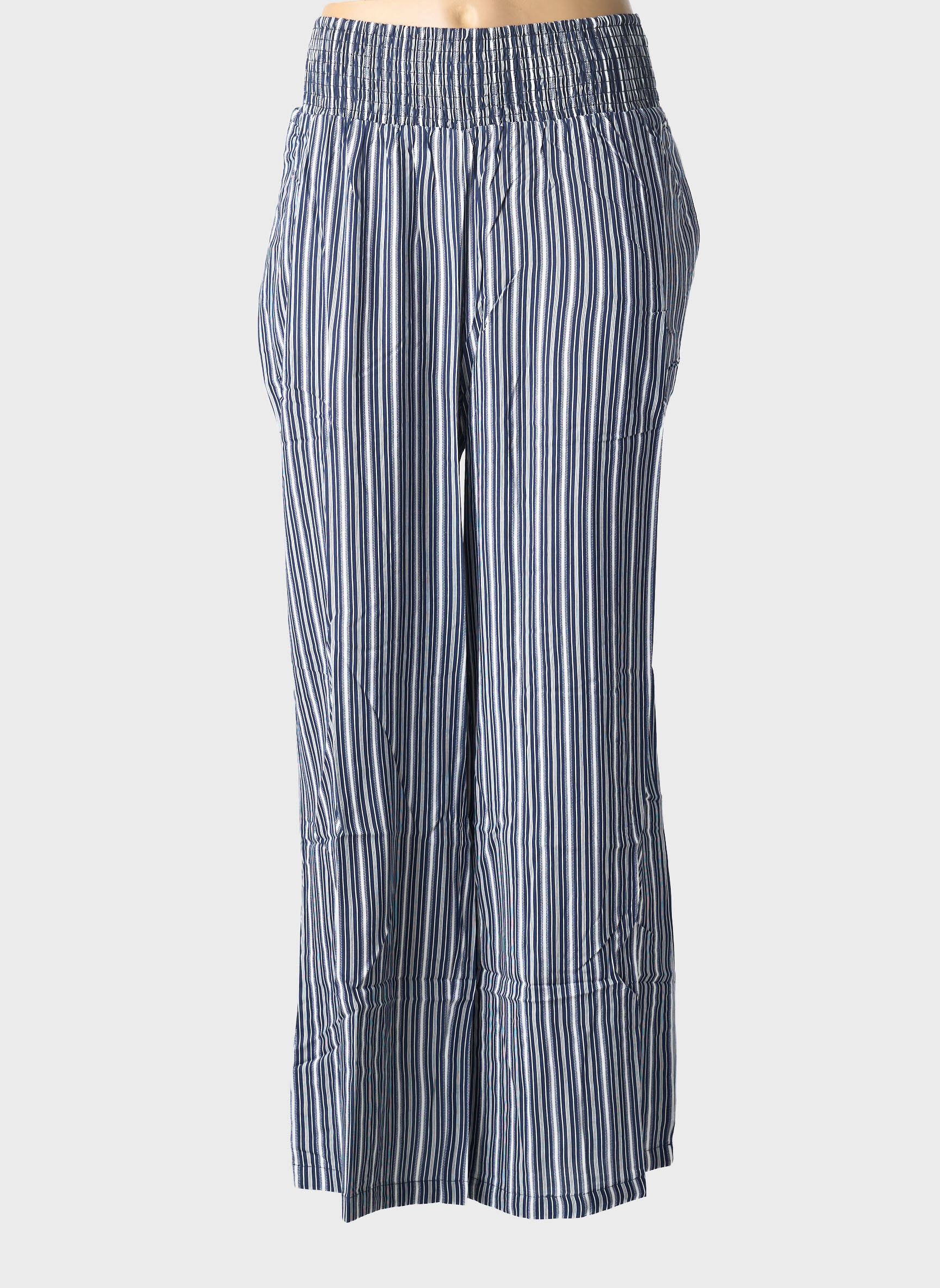 Pantalon drept țesătură poplin mărime normală albastru SHEEGO femeie