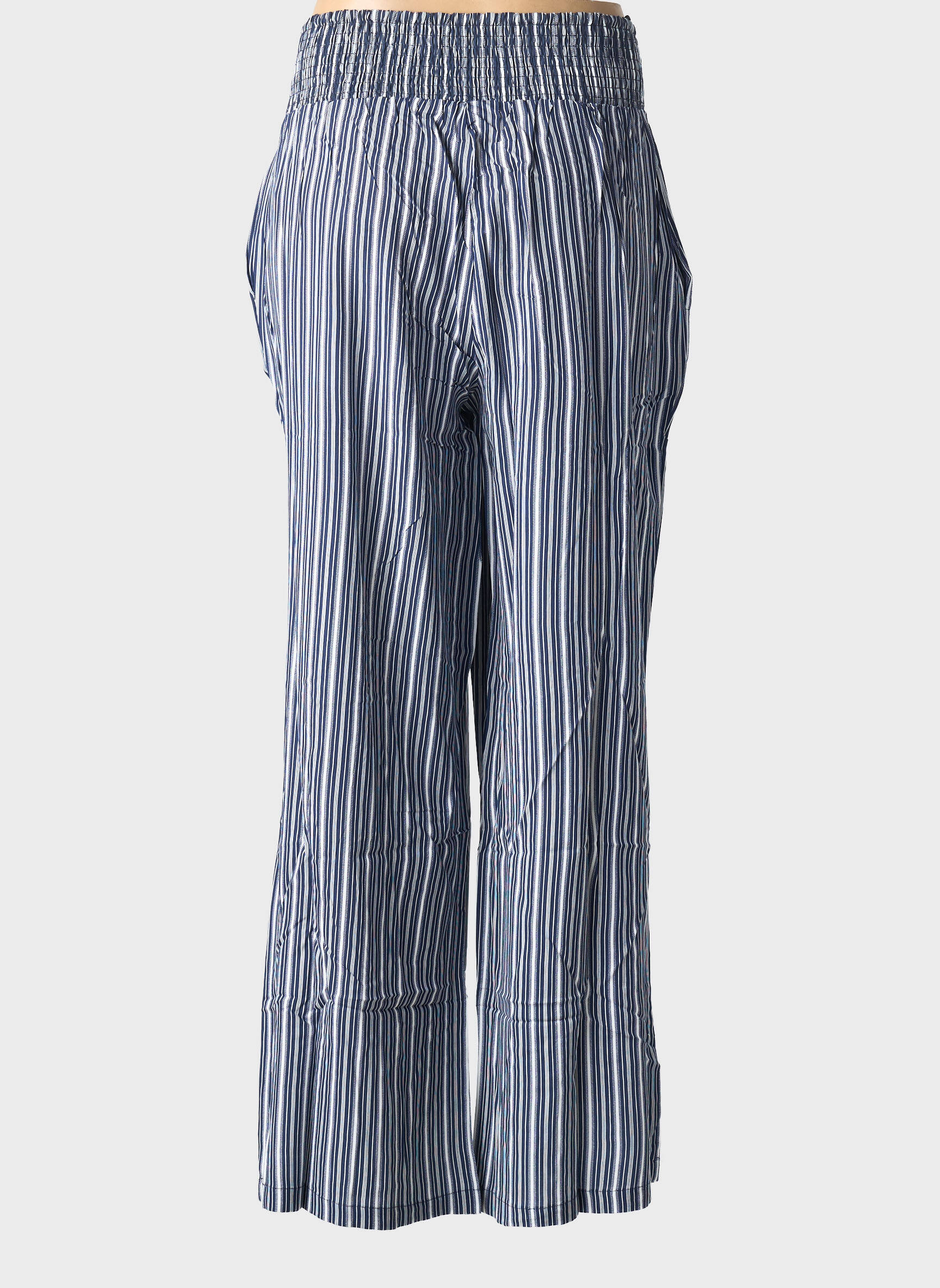 Pantalon drept țesătură poplin mărime normală albastru SHEEGO femeie