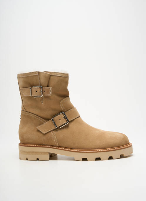 Botine/ghete nubuc toc de 4 la 6 cm bej JIMMY CHOO femme