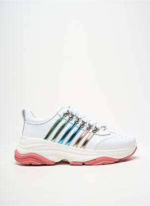 Adidași țesătură satinată toc de 4 la 6 cm alb DSQUARED2 femeie