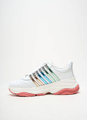 Adidași țesătură satinată toc de 4 la 6 cm alb DSQUARED2 femeie