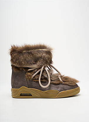 Botine/ghete nubuc toc de 4 la 6 cm gri SERAFINI femeie