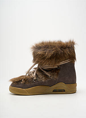 Botine/ghete nubuc toc de 4 la 6 cm gri SERAFINI femeie