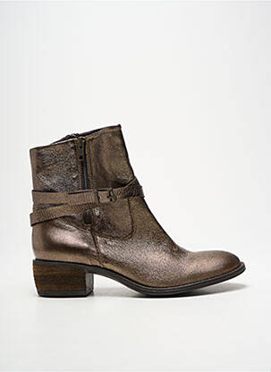 Botine/ghete material neted toc de 4 la 6 cm auriu REQINS femeie
