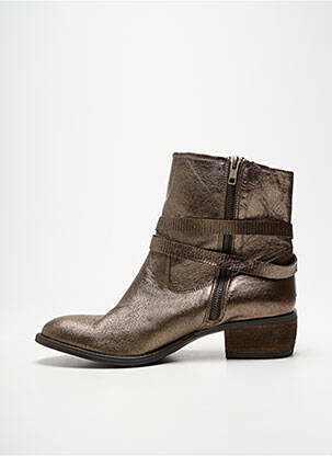 Botine/ghete material neted toc de 4 la 6 cm auriu REQINS femeie