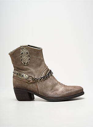 Botine/ghete vârf ascuțit toc de 4 la 6 cm maro KHRIO femme