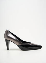 Pantofi cu toc țesătură satinată toc de 7 la 9 cm negru PARALLELE femme