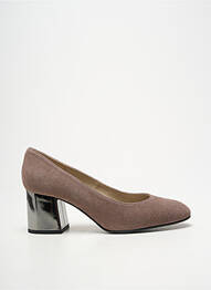 Pantofi cu toc toc pătrat toc de 4 la 6 cm gri BRENDA ZARO femme